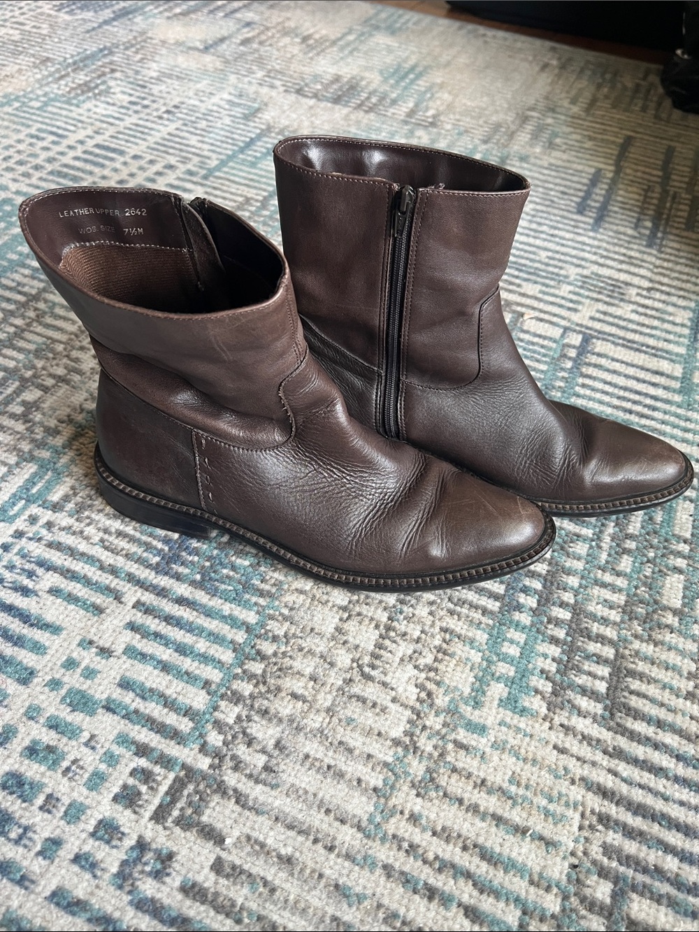 Vintage Eddie Bauer Brown Leather Ankle Boots 7.5 M 2642 Equestrian 90s